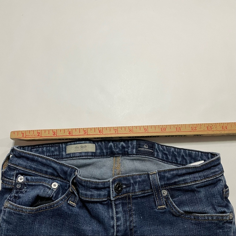 AG Adriano Goldschmied The Stilt Cigarette Leg Darker Wash Casual Jeans Size 28R - Picture 6 of 7